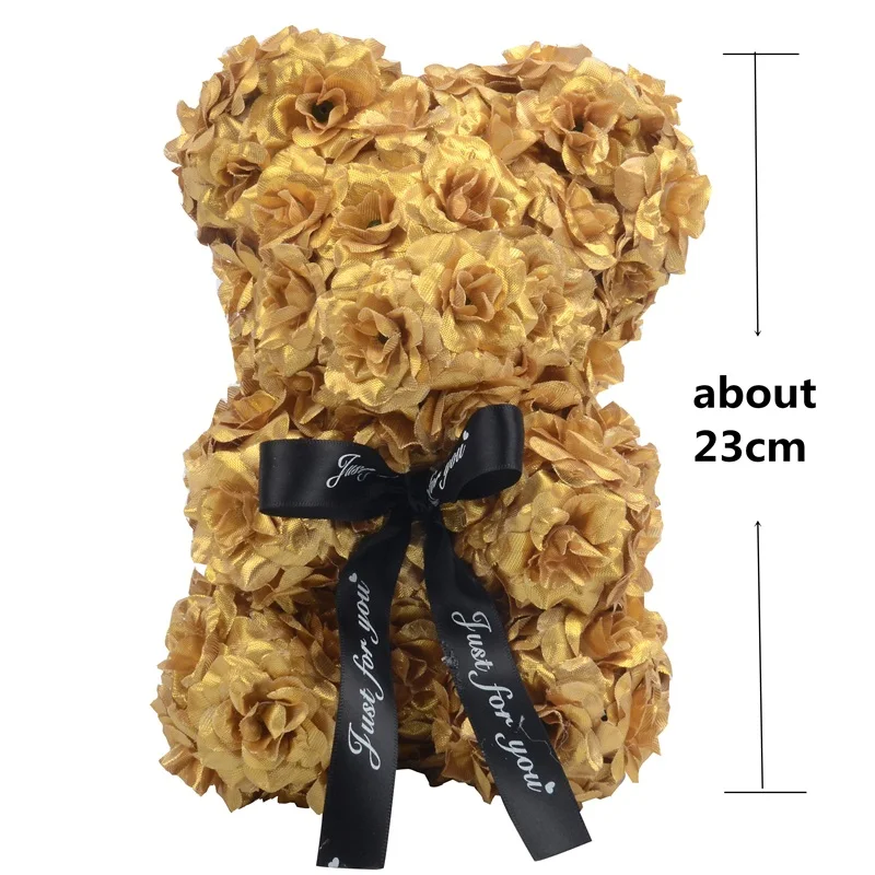 2019 25 см золотой Мишка розы из искусственной пены Роза для свадьбы дня рождения