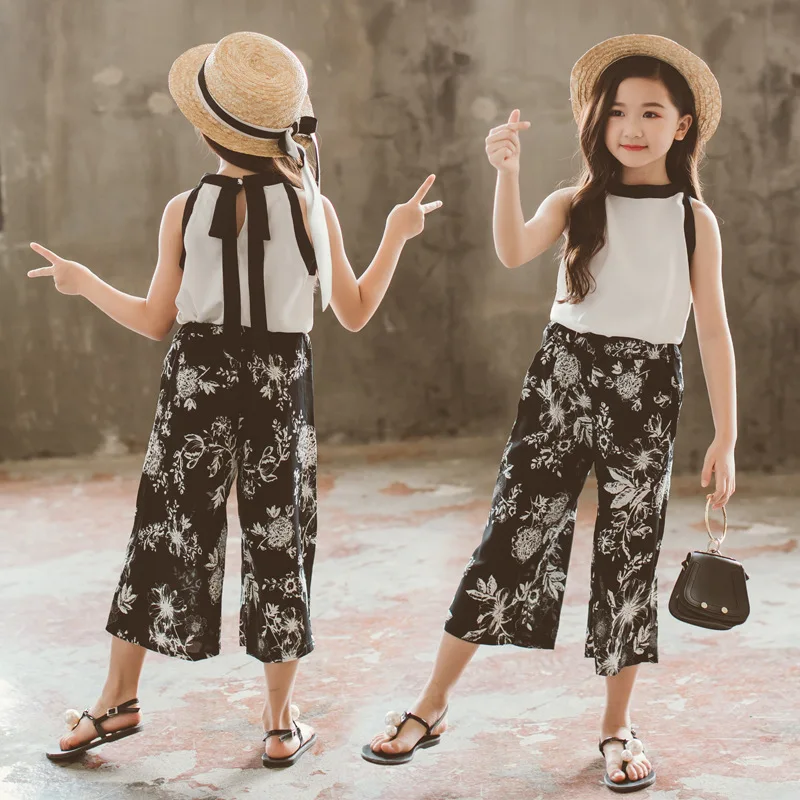 LZH/детская одежда 2021 г. Летняя для маленьких девочек футболка + штаны комплект из 2