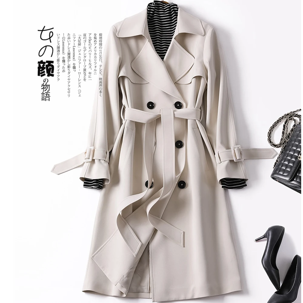 Новинка 2020 Британский женский длинный Тренч осенне весеннее элегантное пальто OL