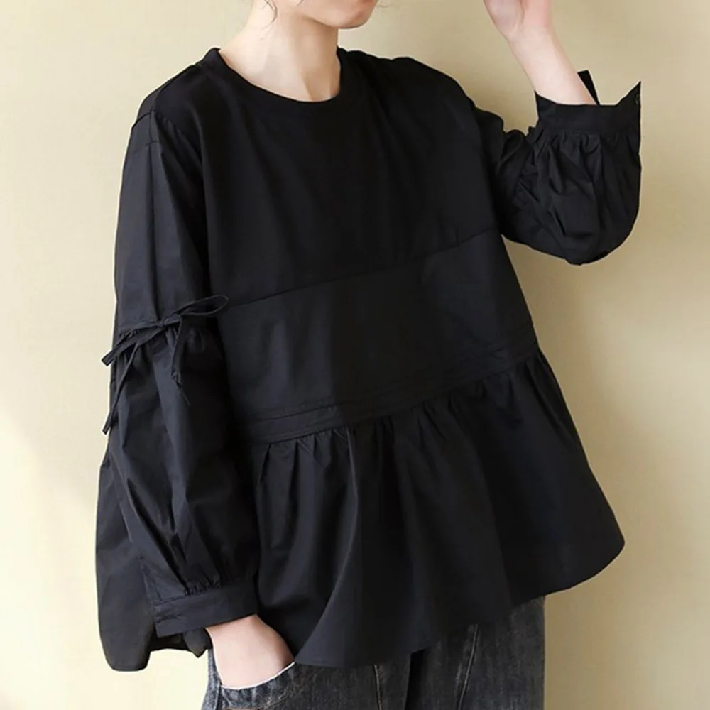 

Spring And Autumn Fashion New Japanese And Korean Loose Stitching All-match Casual Long-sleeved Doll Sweater Women's Hoodies