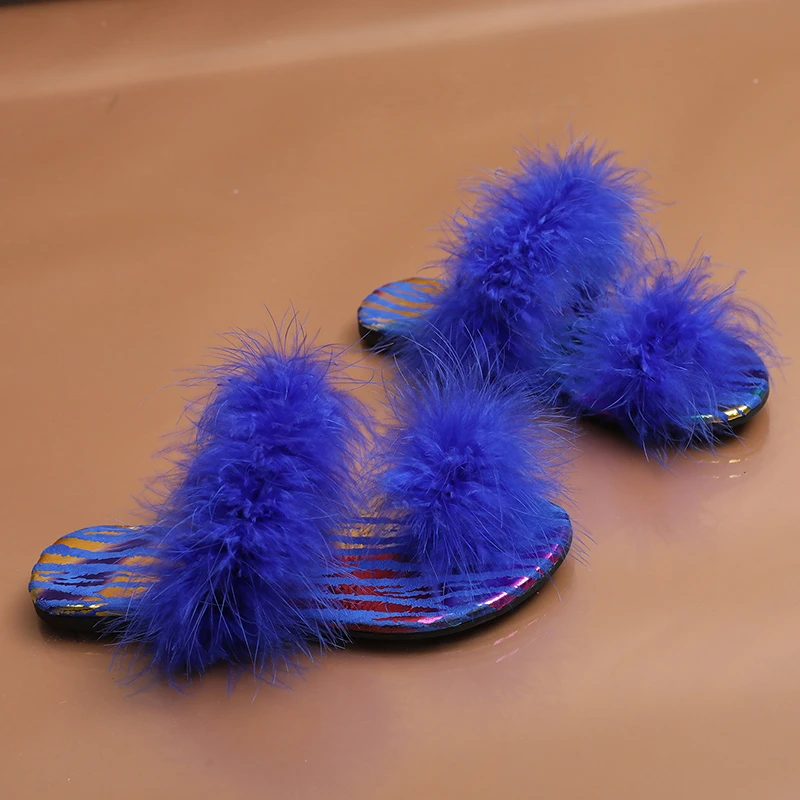 

Slippers Women Sandals Shoes 2021 Fashion Flip Flops Feather Women Slides Summer Flat Ladies Beach Sandalias Chaussure Femme