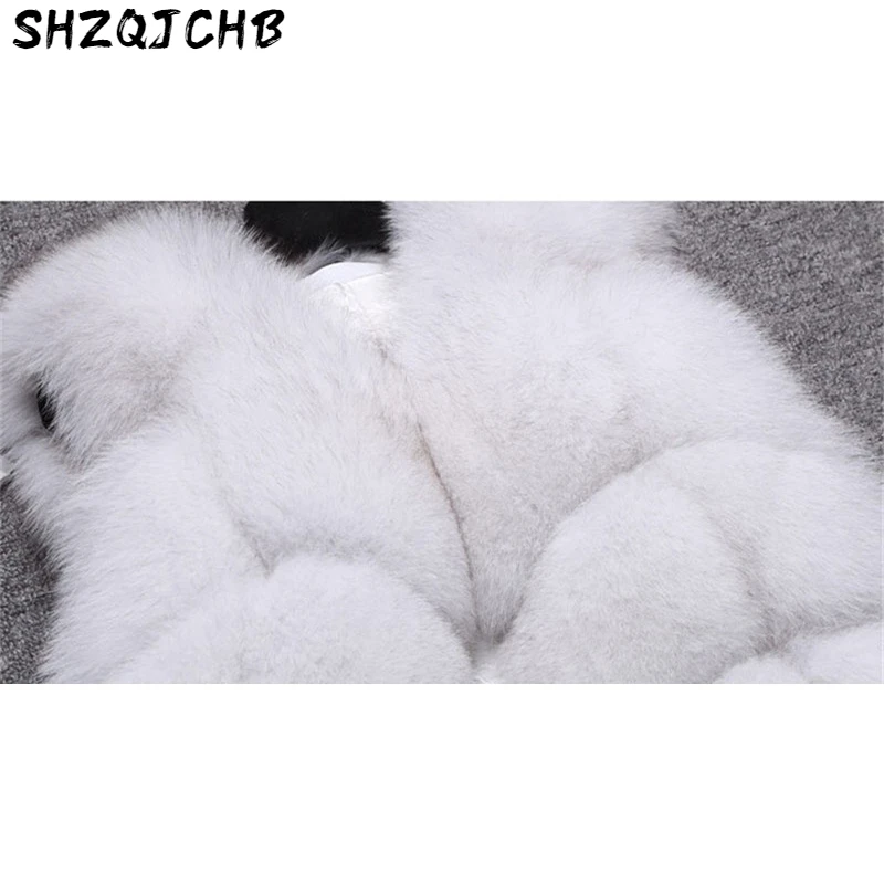 

JCHB 2021 Women's Vest Real Fox Fur Coat Sleeveless Women Genuine Fur Jacket Warm Female Waistcoats Colete Feminino WXF331