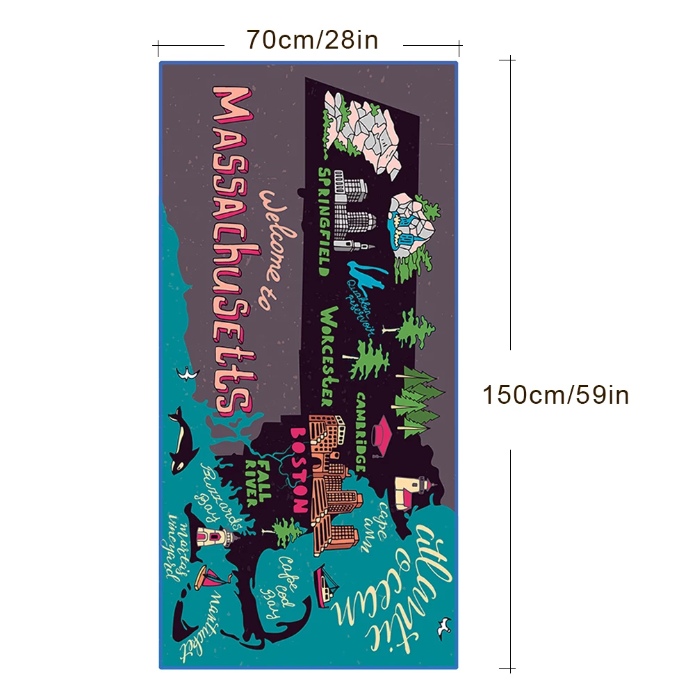 Пляжное полотенце в форме ориентира с принтом Летний Пляжный коврик дерева