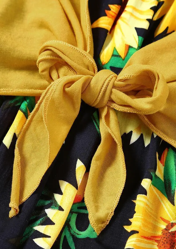 Женское платье с подсолнухом VESSOS Повседневное на бретельках летнее комплект из