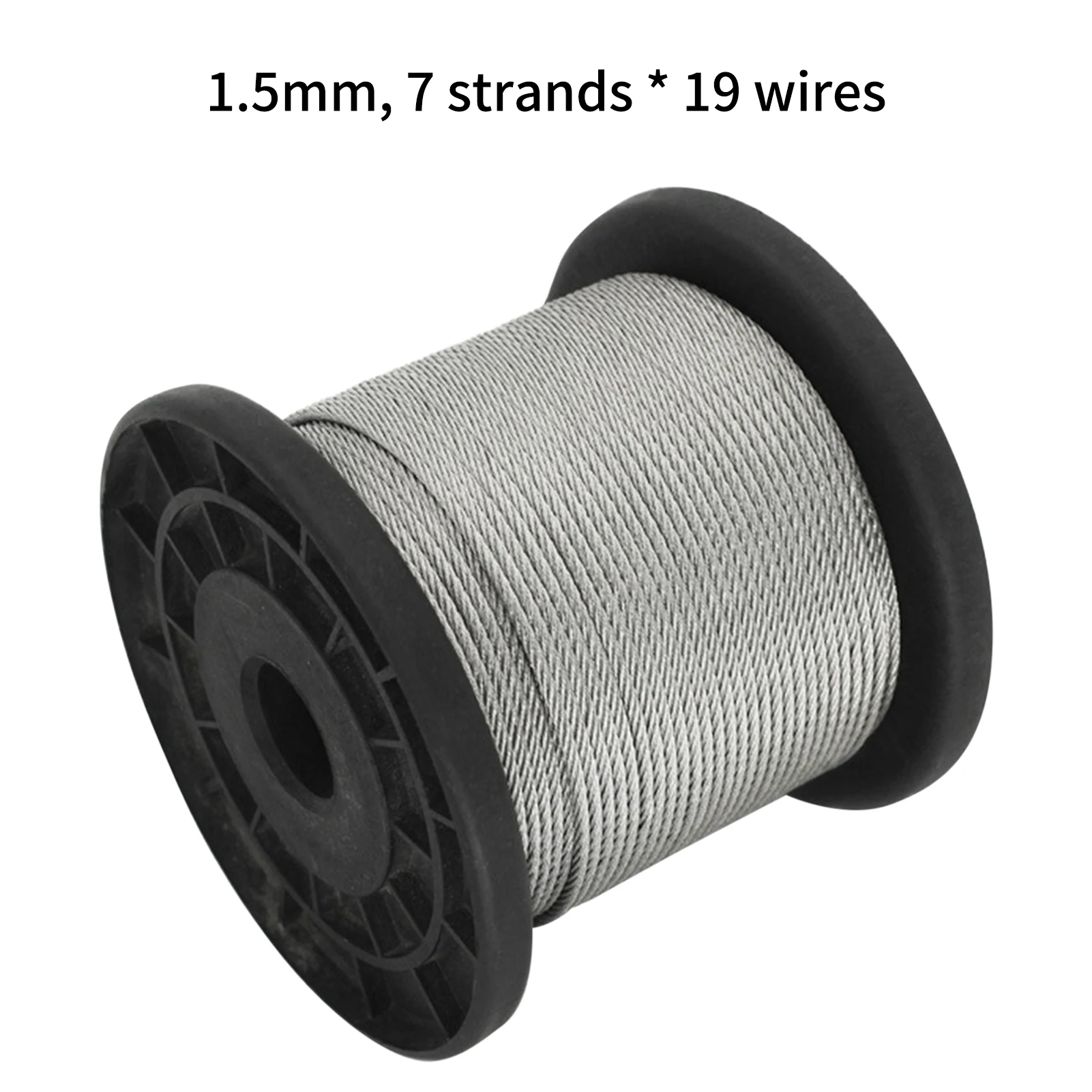 

304 Stainless Steel Wire Rope Cable with 30pcs Aluminum Clamps Loops 328FT String Light Hanging Cable 7*19 Strand Core 110Mpa