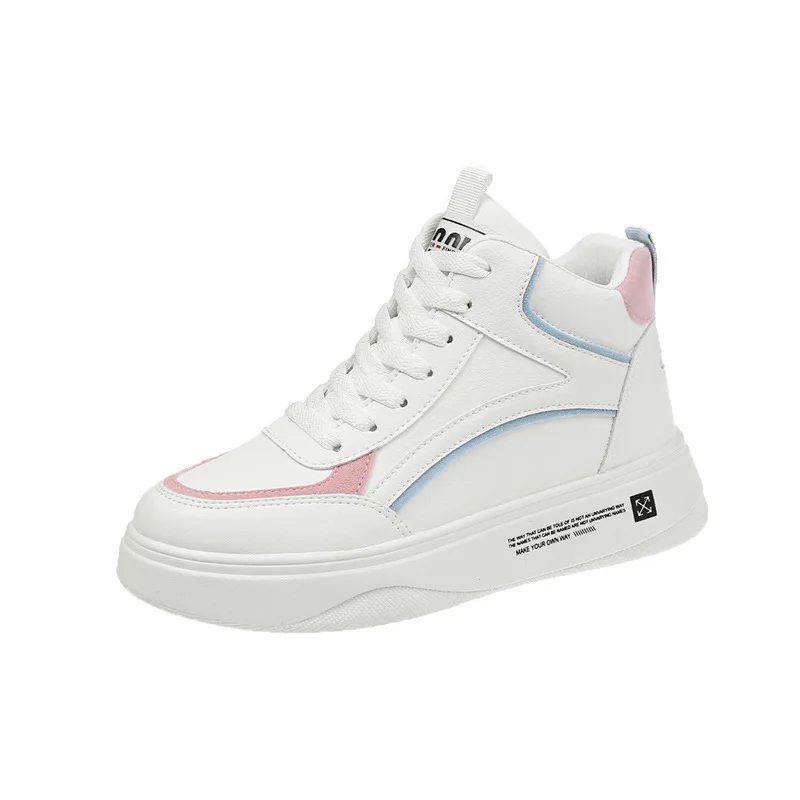 Белые туфли с высокой посадкой коллекция 2019 года сезон осень Студенческая обувь