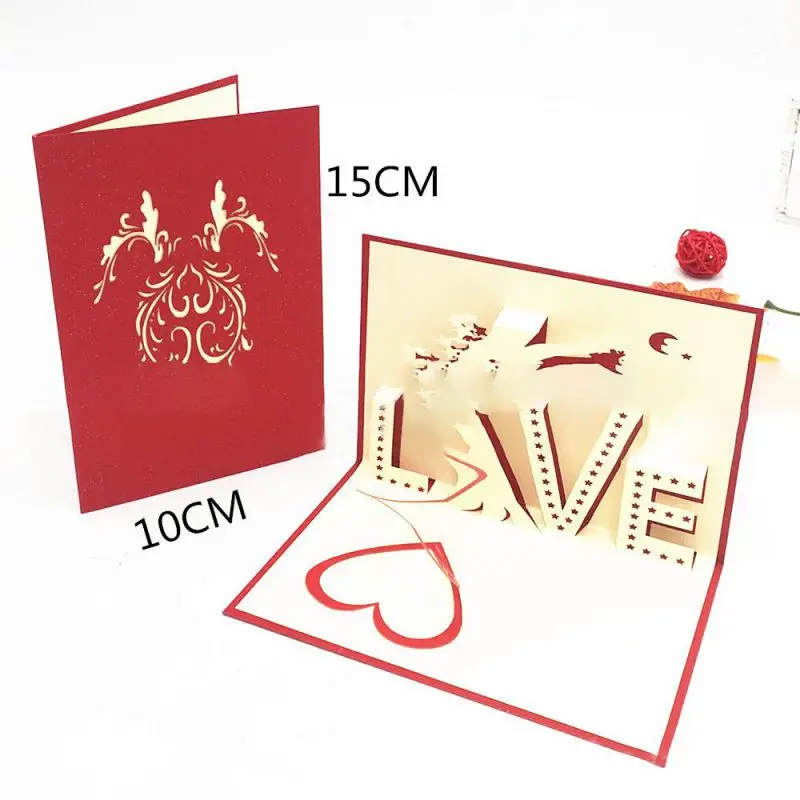 3D Любовь всплывающие карты с конвертом наклейка Лазерная резка приглашения