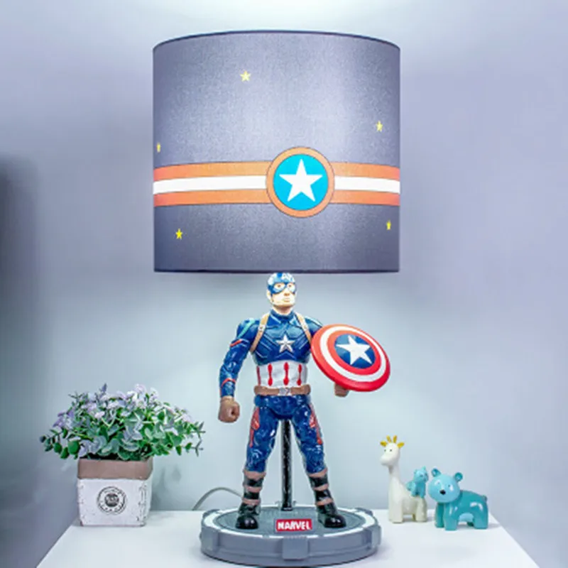 

Children's room cartoon Led desk lamp Captain America bedroom eye protection lamp boy bedside desk writing eye protection lamp