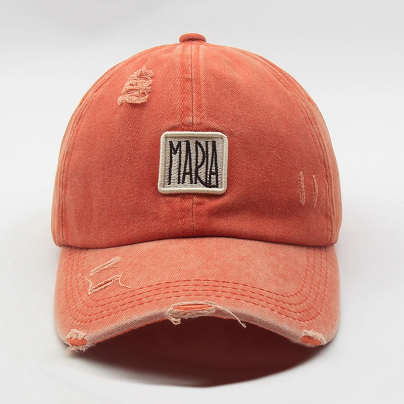 

Distressed Unisex Baseball Cap Pure Color Washed Cotton Snapback Hat Adjustable Caps Outdoor Casual Hats for men women