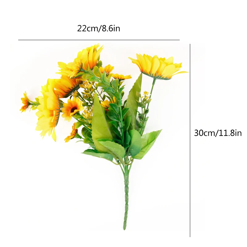 

Sunflower Silk Artificial Flowers 13 Heads Yellow Bouquet For Home Decoration Office Party Garden Decor Home Decoration 2020