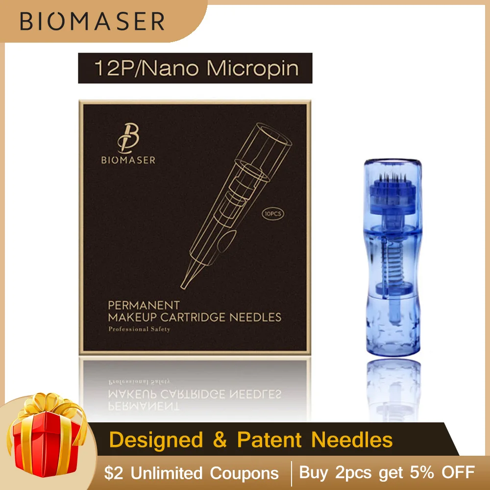 Biomaser картриджи иглы 12P МТС микроиглы полуперманентный макияж машина Профессиональный нано микроиглы татуировки высокого класса