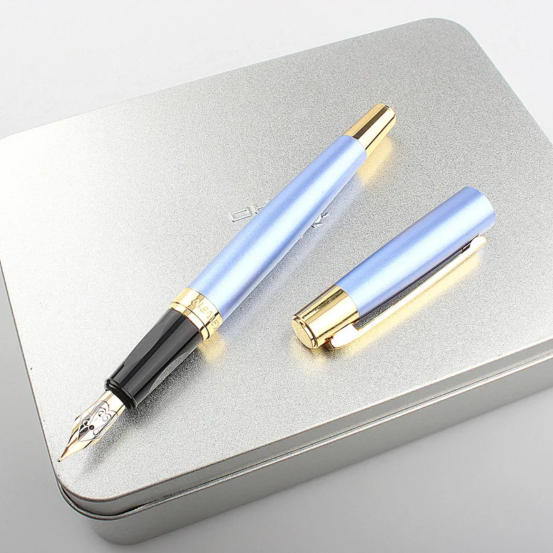 

high quality Fountain Pens 0.5mm Fine Nib Metal Golden Clip Inking Pens for Writing Back To School Office Supplies Stationery