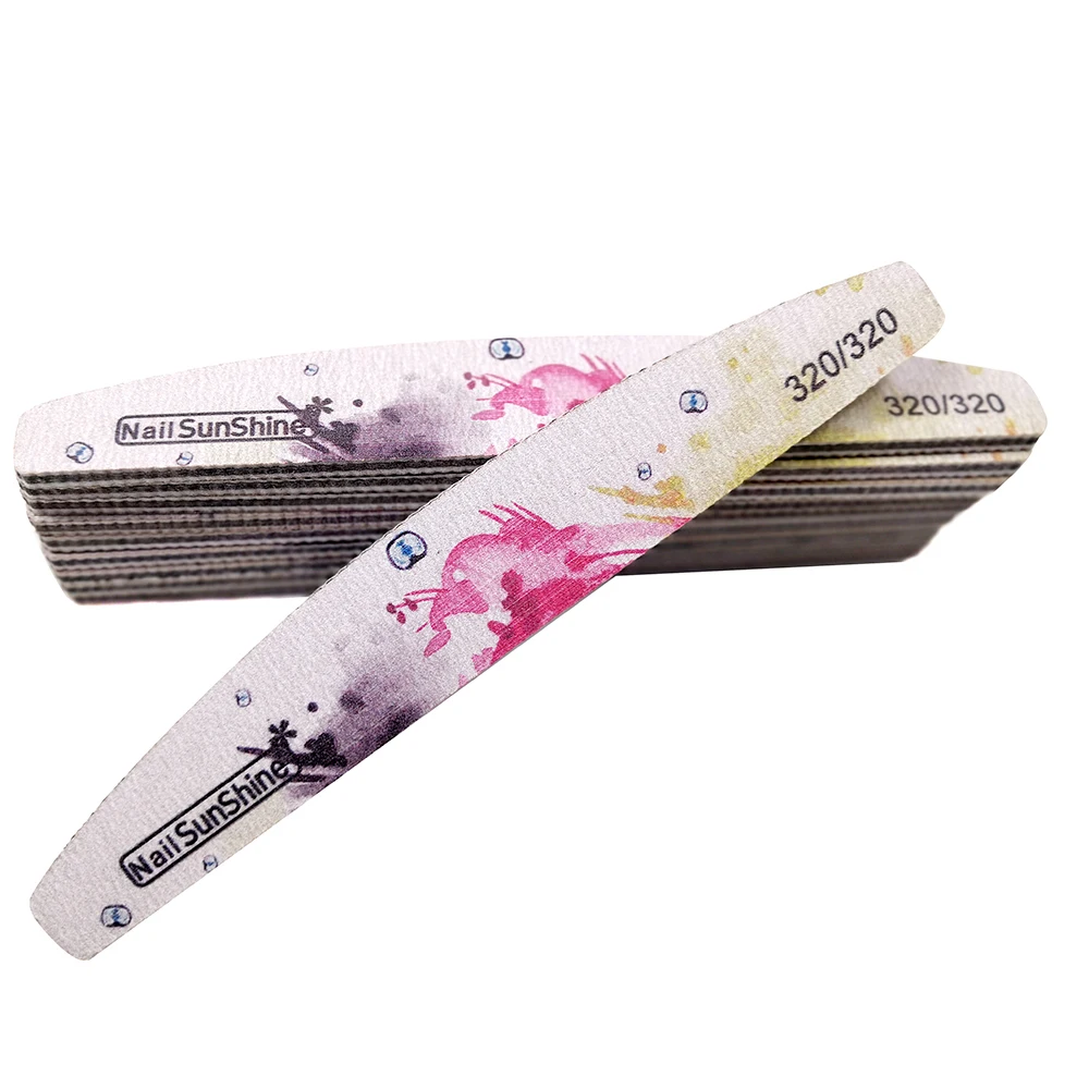 10pcs/set Nail Art Sandpaper File 320/320 Block Buffer Buffing Pedicure Manicure Tools With Ink Painting Wholesale | Красота и
