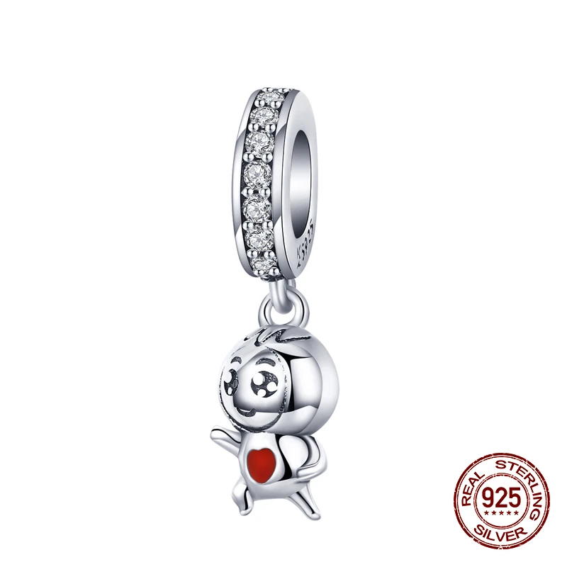 SC11770 Китайский год красный серебряные бусины 925 пробы подвеска талисманы fit Pandora браслет ожерелье ювелирные изделия - Цвет: SC11770