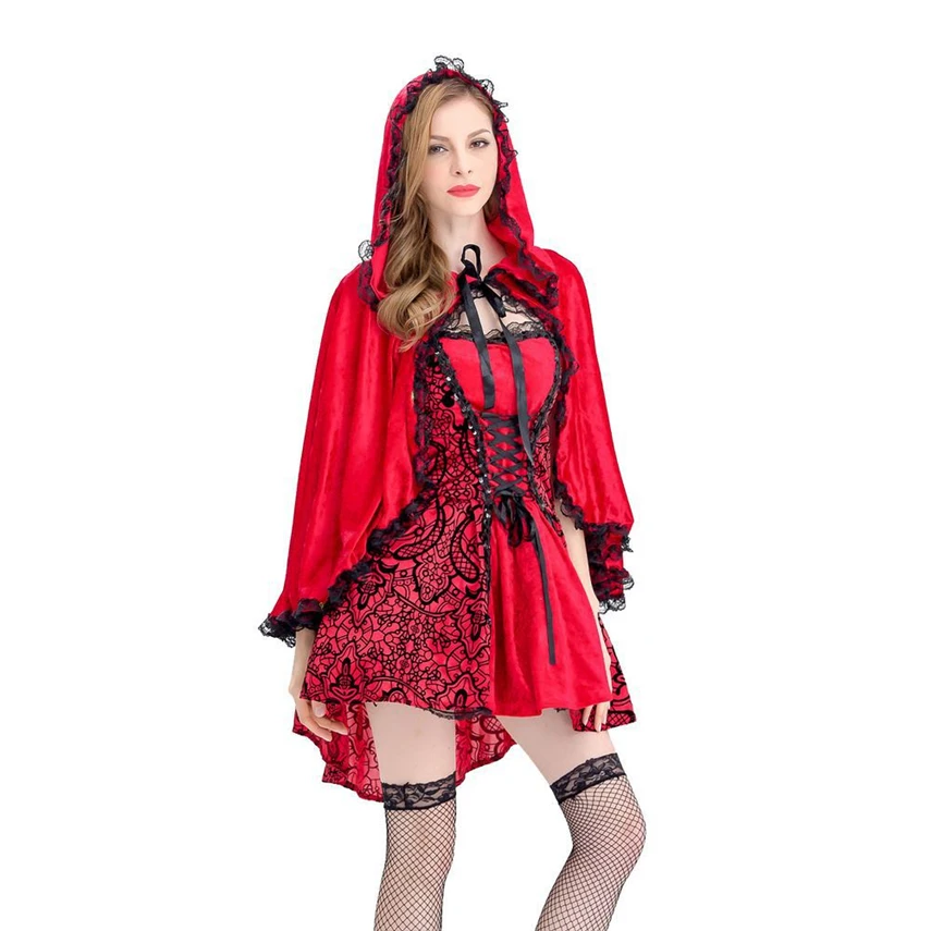 Женские костюмы на Хэллоуин готический маленький красный косплей Плащ Вампира