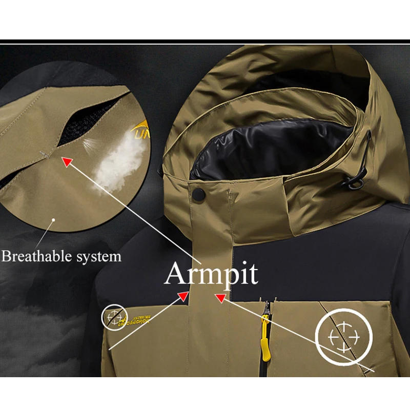 Зимняя Лыжная куртка для мужчин Толстая теплая ветрозащитная водонепроницаемая