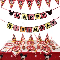 disney mickey mouse cartoon fiures birthday party decorations supplies balloons disposable tableware toys for children gifts