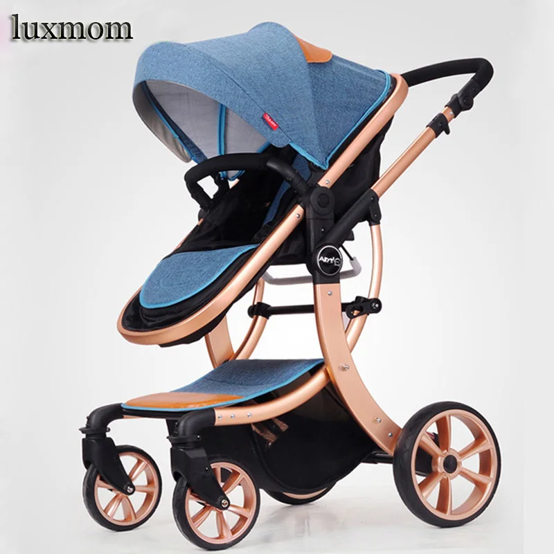 Luxmom детская коляска 2 в 1 Высокое пейзаже Multifunctionc может сидеть или лежать складной четыре сезона Россия