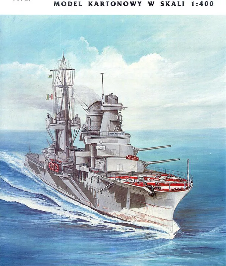Литье под давлением масштаб 1:400 Cruiser 3D бумажная модель Италия Museo Atandolo Mondukorri