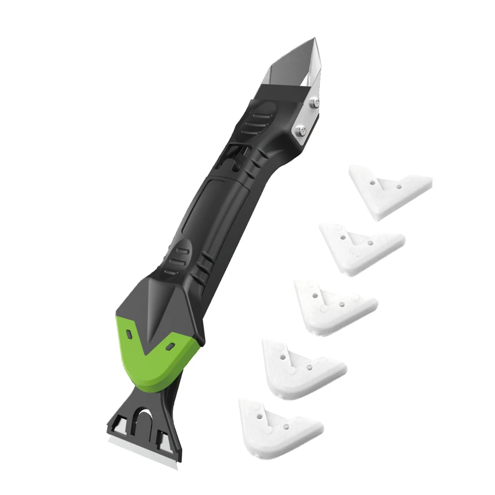 

5 In1 Silicone Remover Caulk Finisher Sealant Smooth Scraper Grout Kit Tools with Seam Tape Plastic Hand Tools Set Accessories