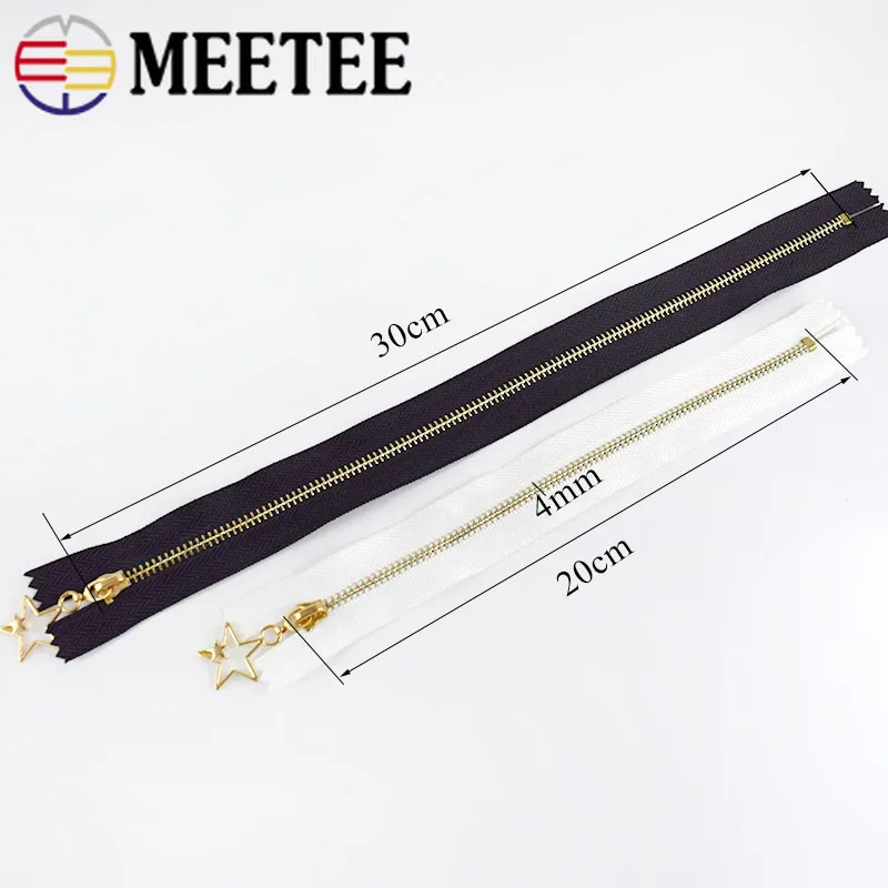 20 штук Meetee 3# металлическая близкий конец застежки-молнии 20/30 см с золотыми зубьями для застежки-молнии для пошива сумок пуховик, куртка, юбка, Костюмы аксессуары