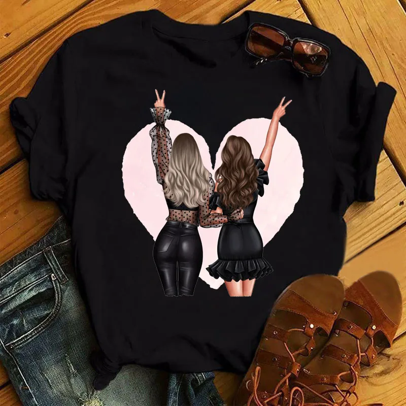 Женская футболка с круглым вырезом и графическим принтом в стиле Харадзюку -