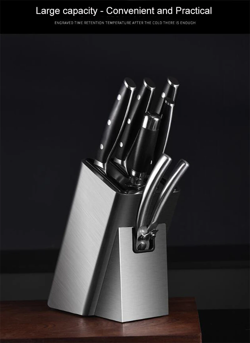 High-quality Stainless steel holder Block Scissor Slot Storage Rack Multifunction Stand for knives Kitchen Organizer Tools | Дом и сад
