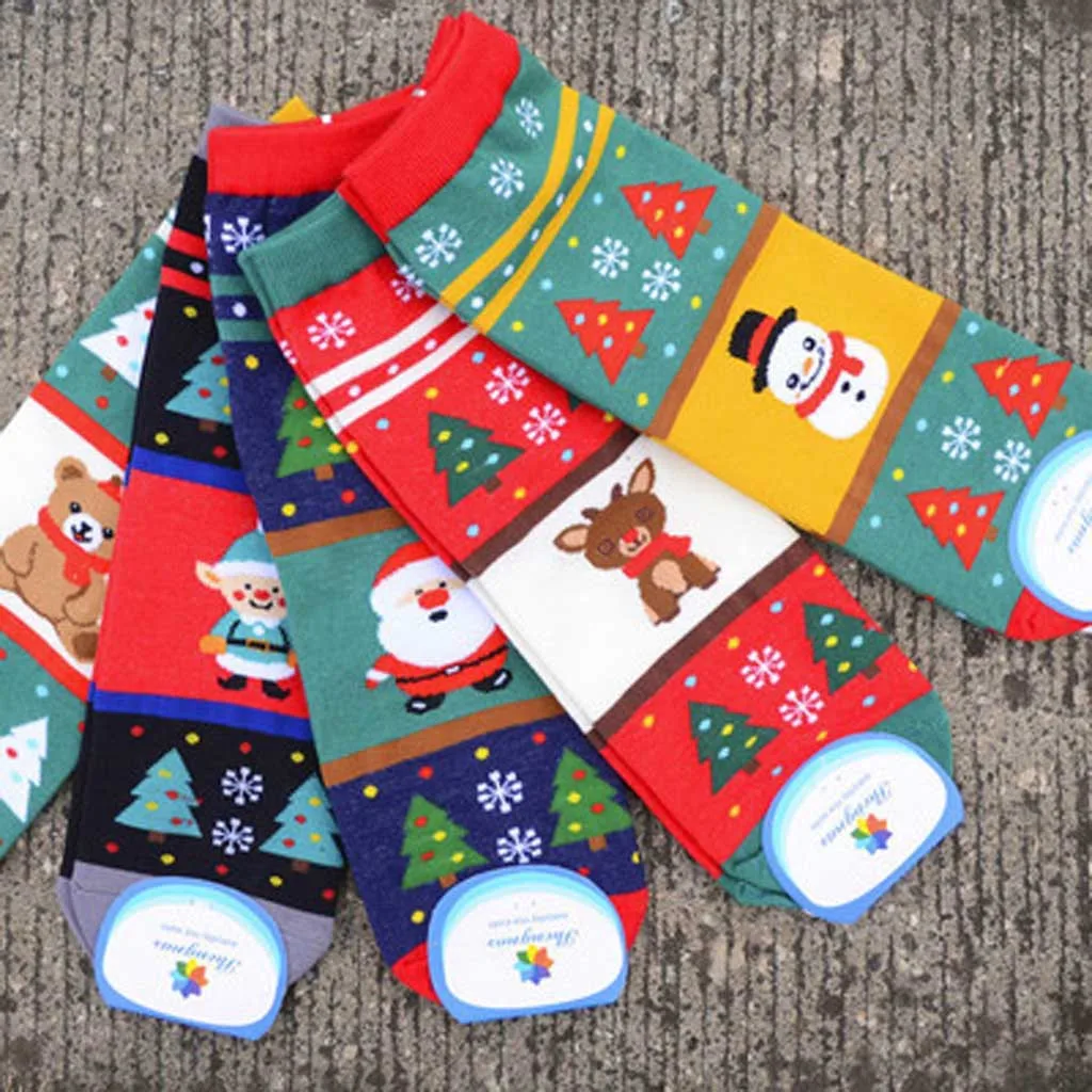 

Cotton Spring Winter Autumn Baby Girls Boys Kids Socks Children Striped Terry Snowflake Elk Santa Claus Christmas Bear Socks #25