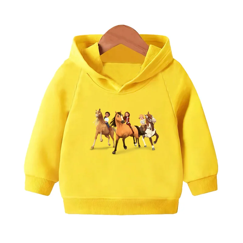 Lucky & Mustang Spirit Horse/Футболки с героями мультфильмов Детская толстовка капюшоном