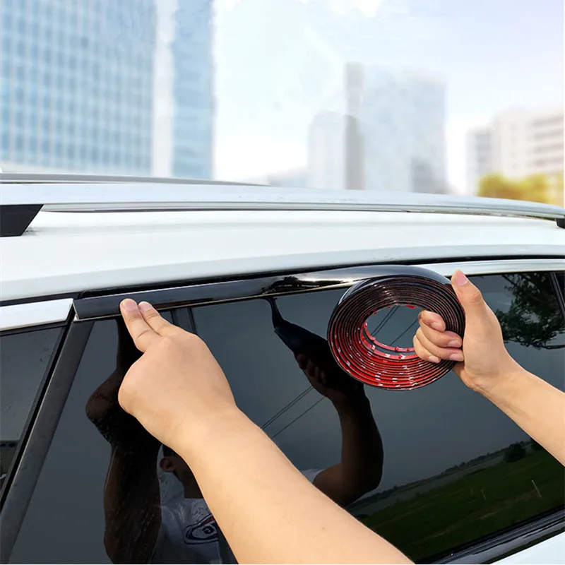 

Black chrome plated door guard strip window rearview mirror bumper anti-collision PVC body shape chrome plated wire car guard st