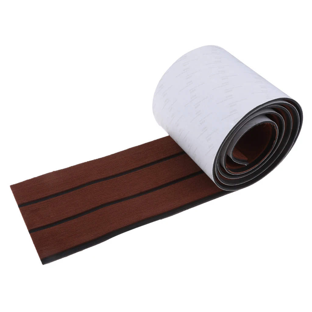 Dark Brown Black St 240 см X 17,1 см X 6 мм EVA пена с черно-белой линией лодка настил из искусственного тика настил лист коврик - Цвет: Dark Brown Black St