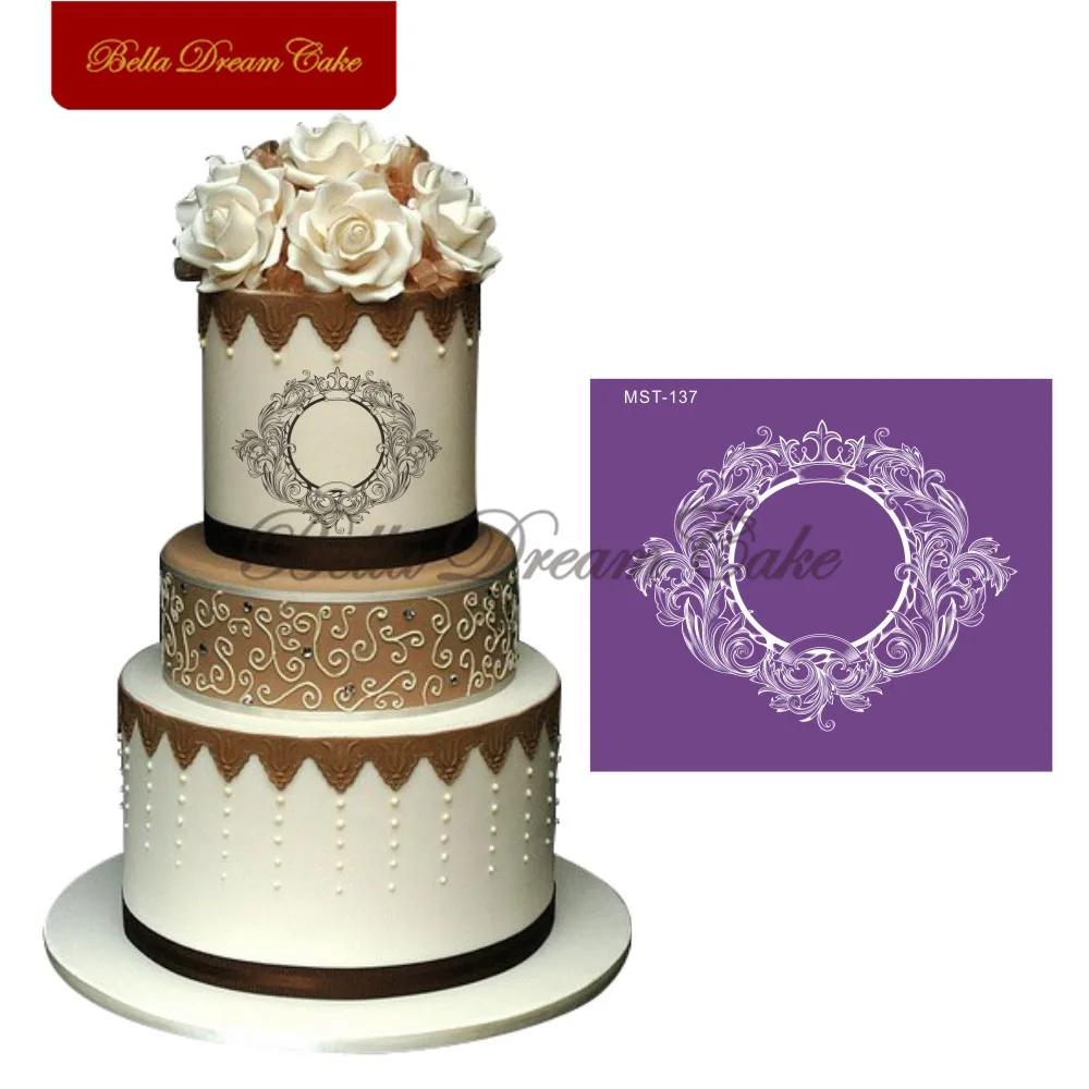 Ретро рельефная рамка дизайнерские сетчатые трафареты фотоформа для торта