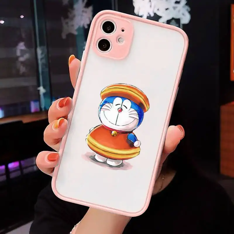 

doraemon Phone Cases Matte Transparent for iPhone 7 8 11 12 s mini pro X XS XR MAX Plus cover funda