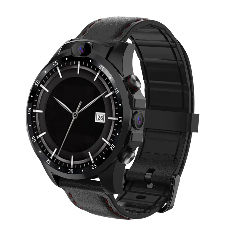 black leather V9 4G Смарт часы телефон 3 ГБ+ 32 ГБ Android 7,1 с gps 5MP камера 800 мАч водонепроницаемые спортивные умные часы для мужчин ответ на вызов SIM часы - Цвет: black leather