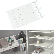 Kitchen Adjustable Wardrobe Storage Rack Closet Extendable Sliding Organizer Shelf Wall Mounted Shelves Cabinet bathroom Holder