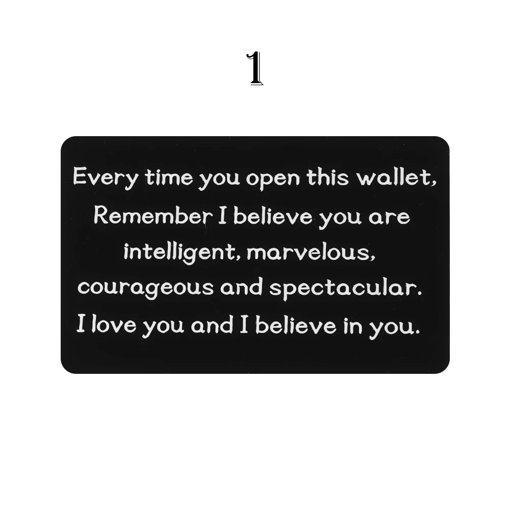 1 1 шт. мини-кошелек с гравировкой и надписью Love Note, уникальный дизайн, кошелек из нержавеющей стали, открытка для юбилея, памятные подарки бойфренда - Цвет: 1