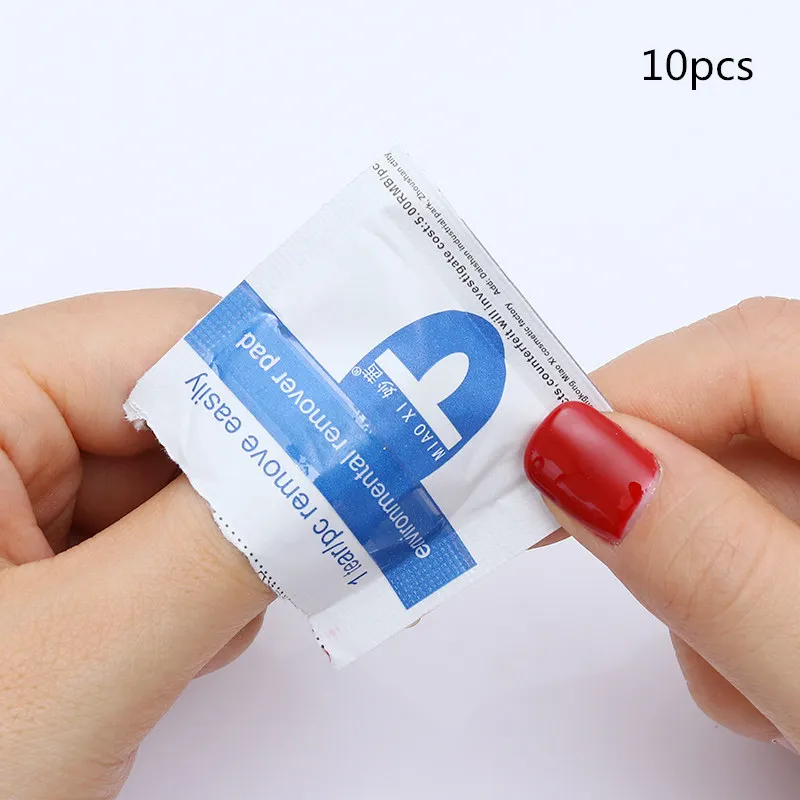 10 pcs Белый, без ворса, жидкость для снятия лака, длинные, хлопковые мягкие влажные салфетки для очистки для УФ Гель-лак для ногтей, маникюр Сделай Сам дизайн инструменты 180 шт./кор - Цвет: 10 pcs