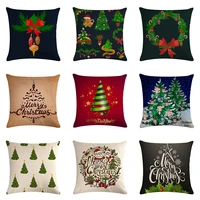 cushion cover christmas tree pillow case cotton linen cushion cover pillowcase throw pillow home decor sofa decorative 45x45cm