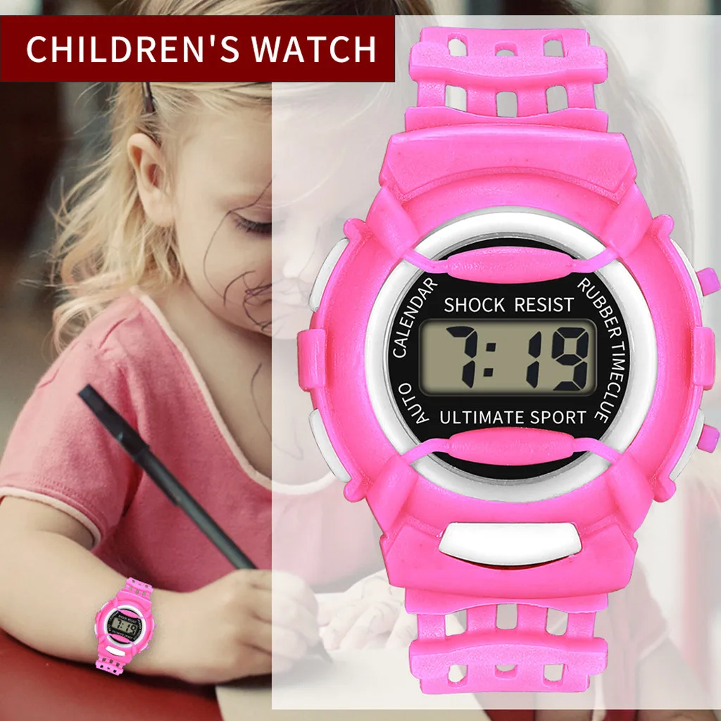 

New Children Watch Boys Girls LED Digital Sports Watches Waterproof Plastic Kids Alarm Date Casual Watch Select Gift for Kids