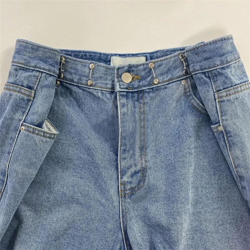 

2021 New Trend Women's High Waist Fashion Boyfriend Ripped Jeans Spring Summer Casual Drape and Thin Mopping Loose Pants