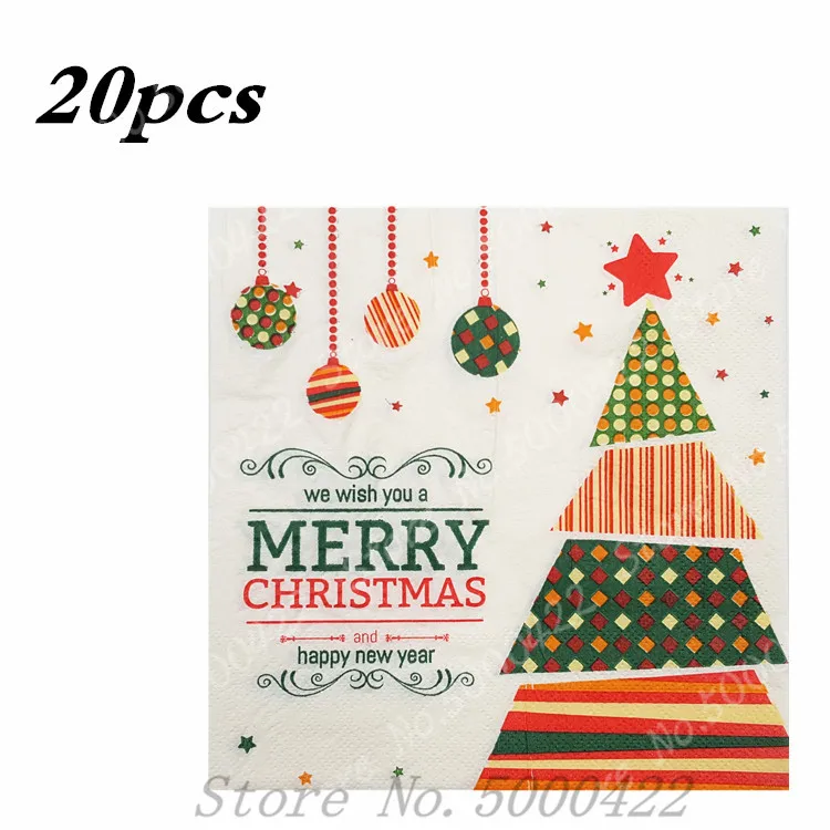 20 шт. бумажные салфетки для стола рождественской вечеринки кафе отеля банкета