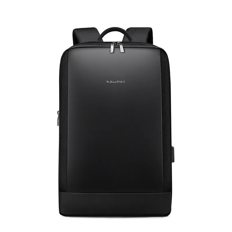 

Williampolo Backpack Men Slim Laptop 15.6 inch Office Work Men Backpack Business Bag Unisex Black Ultralight Backpack Thin Back