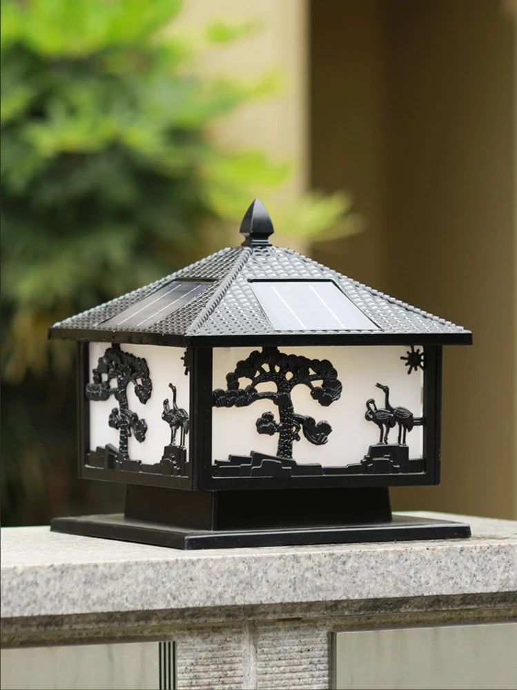 

Solar LED Pillar Lamp Villa Garden Gate Wall Lamp Outdoor Waterproof Home Landscape Courtyard Pillar Lamp