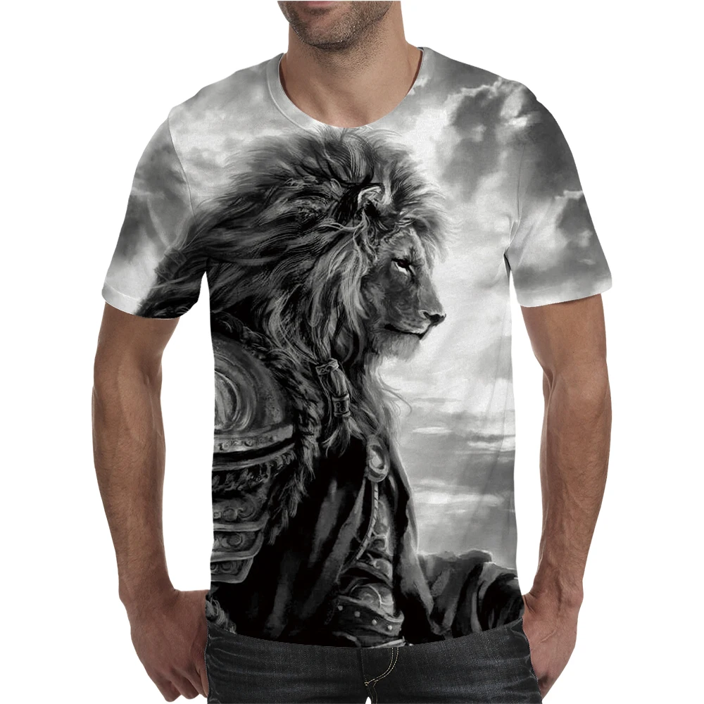 

New Summer cool Style Hip-Hop t-shirt Men/women printing 3d Fierce lion T Shirt Harajuku mens Clothes 2021 top Asian Size XS-4XL