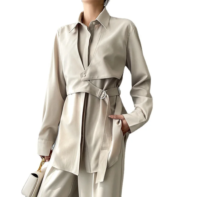 

Spring Ladies White Shirt Women French Chiffon Unlined Top