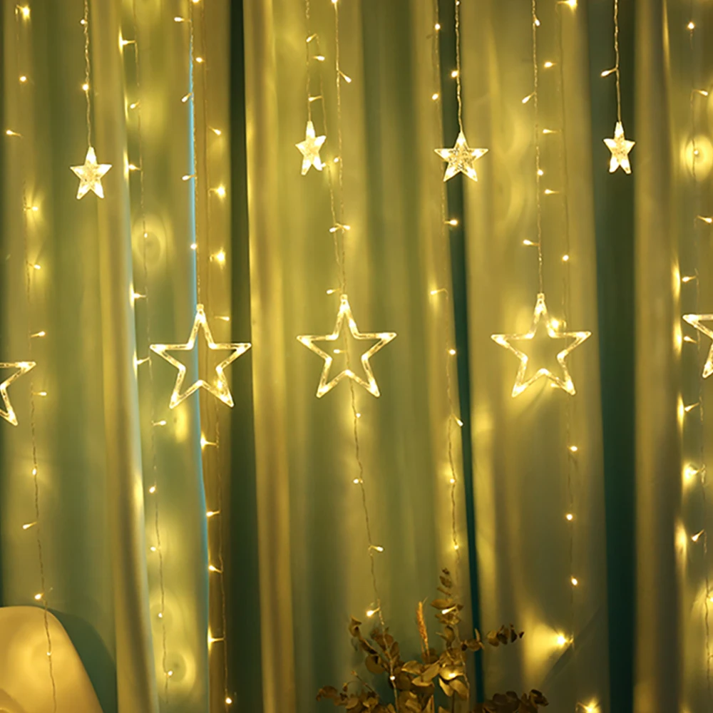 Супер яркий светодиодный светильник 8 режимов фестиваль луна звезда романтичный