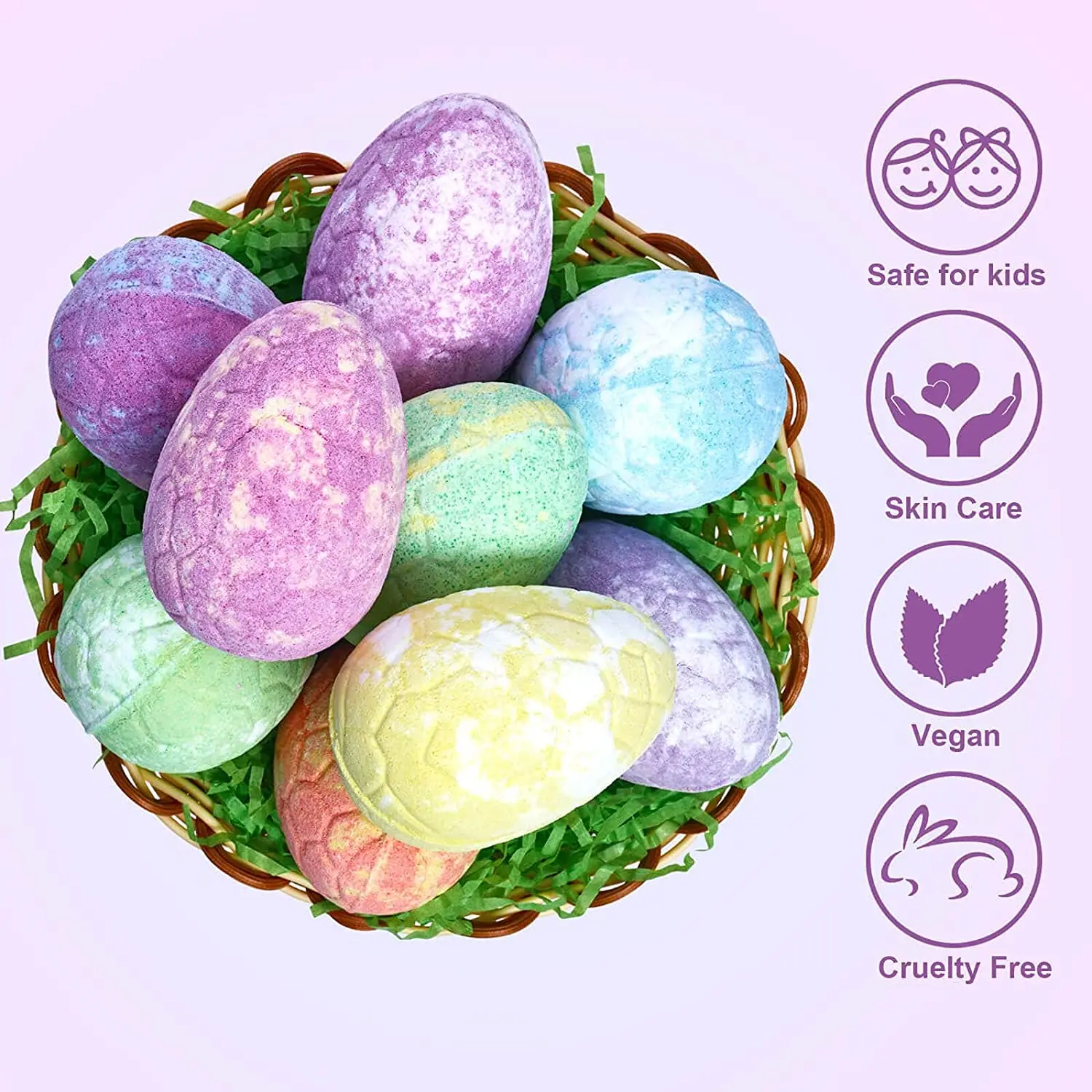 Бомбочки для ванны детей с игрушками внутри-набор из 9 разноцветных яиц