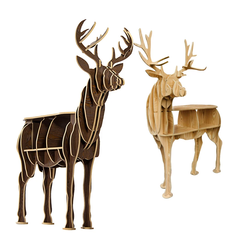 

Wood Craft Deer Coffee Table Book Shelves Deer Desk Deer Table Wood Furniture