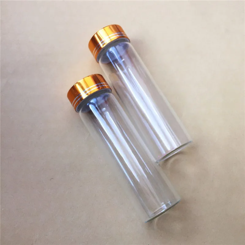 

10PCS 50ML Storage Glass Bottles with Gold Lips Centerpiece Gloss Undefined Glass Jars and Lids Clear Frascos De Vidrio