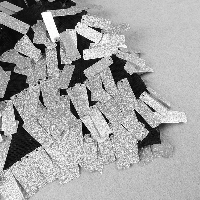 VC Бесплатная доставка новинка 2020 шикарное Серебряное платье с блестками